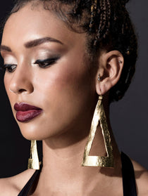 Model Wearing Antiope earrings | The Bow Jewelry