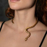 Model wearing Venom Ruby Neck Cuff sculptural Jewelry | The Bow Jewelry