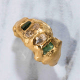 Perseus Emerald And Quartz Ring - Made to Order