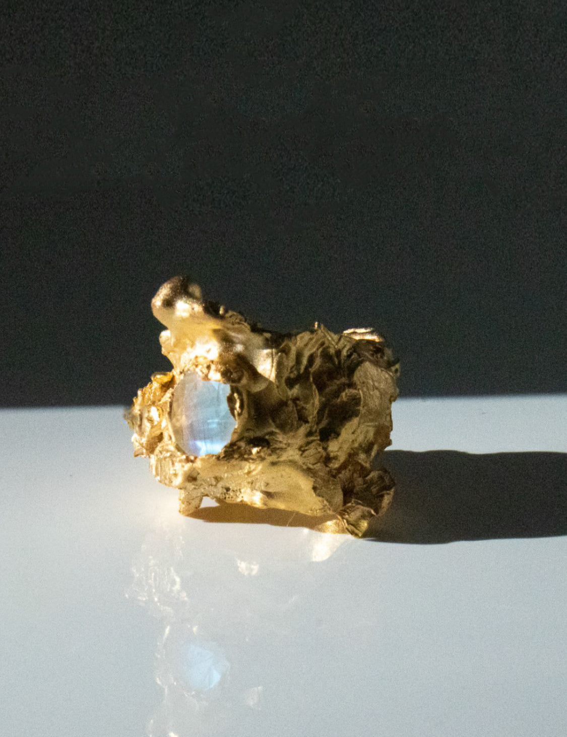 Nyx Moonstone Ring sculptural Rings | The Bow Jewelry
