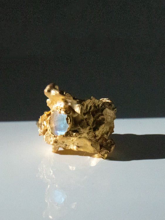 Nyx Moonstone Ring sculptural Rings | The Bow Jewelry