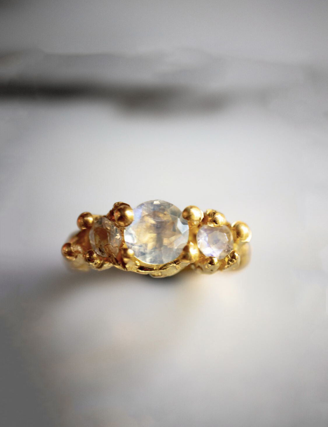 Orbit Moonstone Ring sculptural Rings | The Bow Jewelry