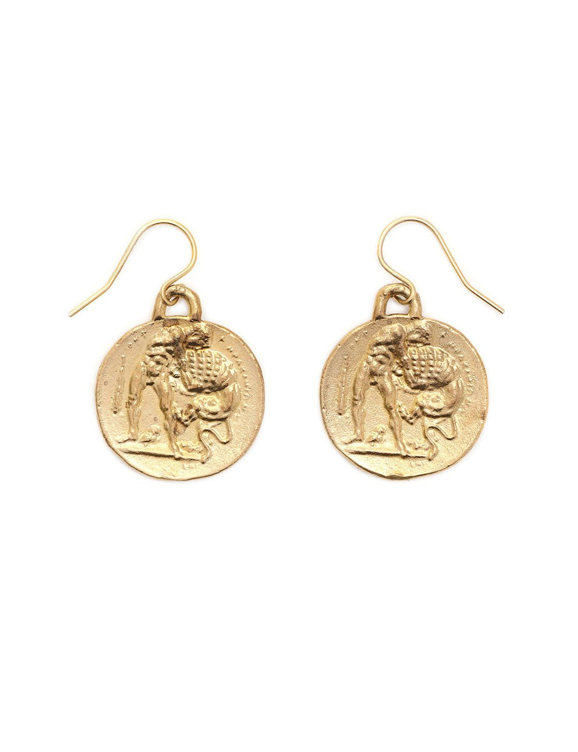 Athena Warrior Coin Earrings sculptural Jewelry | The Bow Jewelry