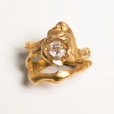 Leo Herkimer Quartz Ring sculptural Rings | The Bow Jewelry