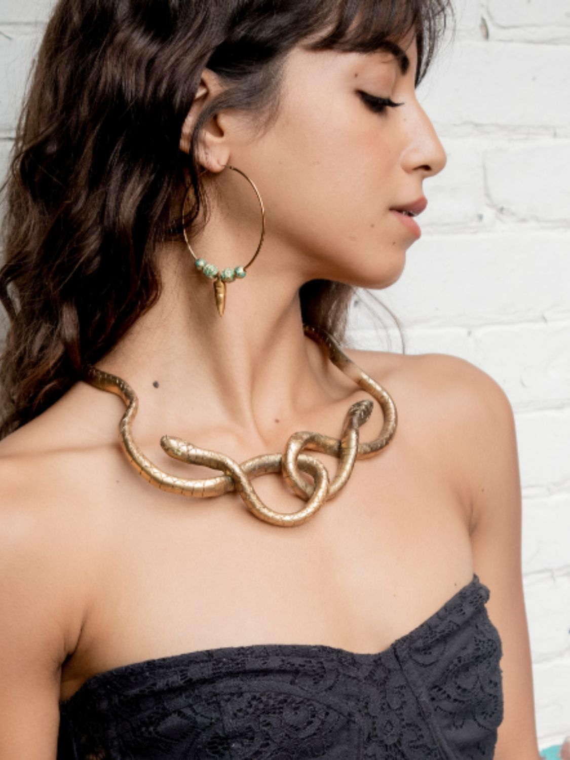 Le Serpent Snake Symbolic Necklace sculptural Jewelry | The Bow Jewelry
