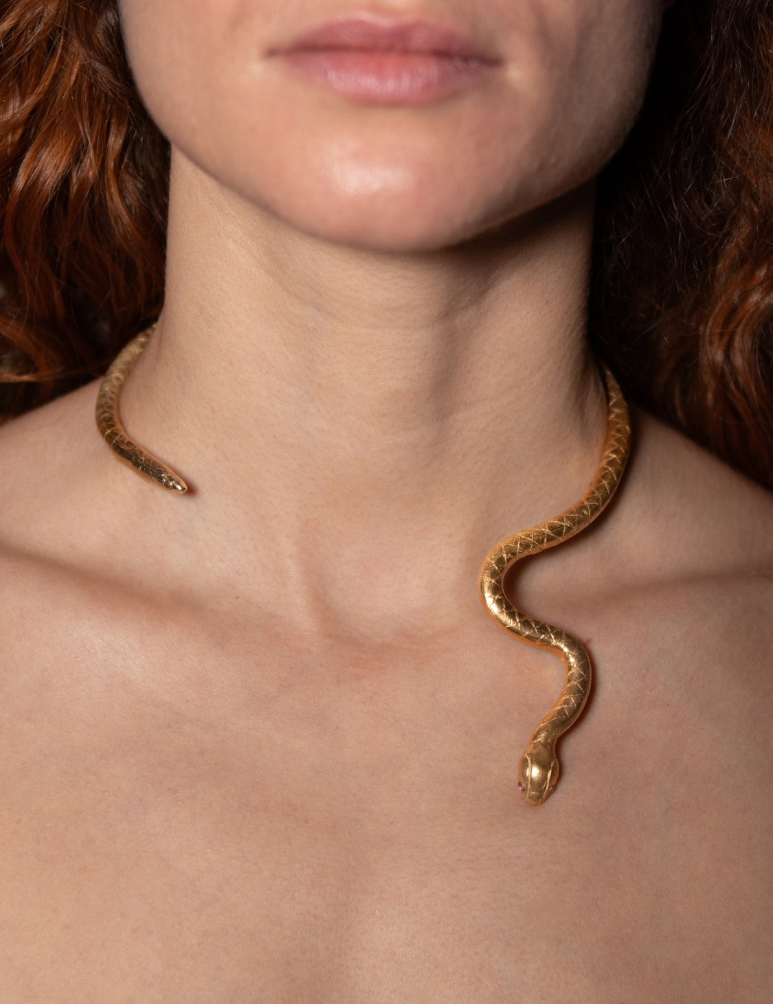 Venom Ruby Neck Cuff sculptural Jewelry | The Bow Jewelry