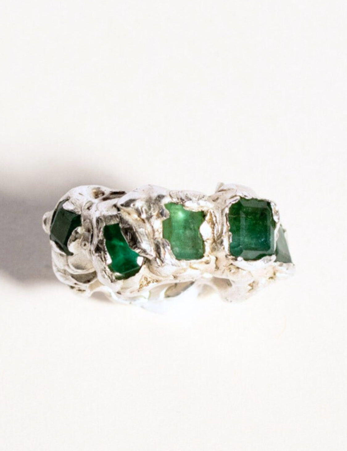 Renewal Emerald sculptural Rings | The Bow Jewelry