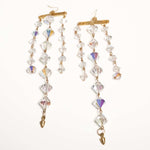 Exotic earrings with upcycled vintage chandelier crystals | The Bow Jewelry