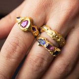 Andromeda Pink Gold ring with a pink sapphire and tanzanite gemstones | The Bow Jewelry