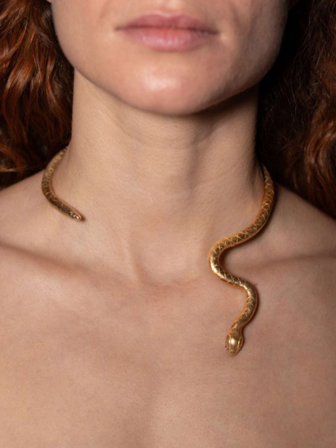 Venom Ruby Neck Cuff sculptural Jewelry | The Bow Jewelry