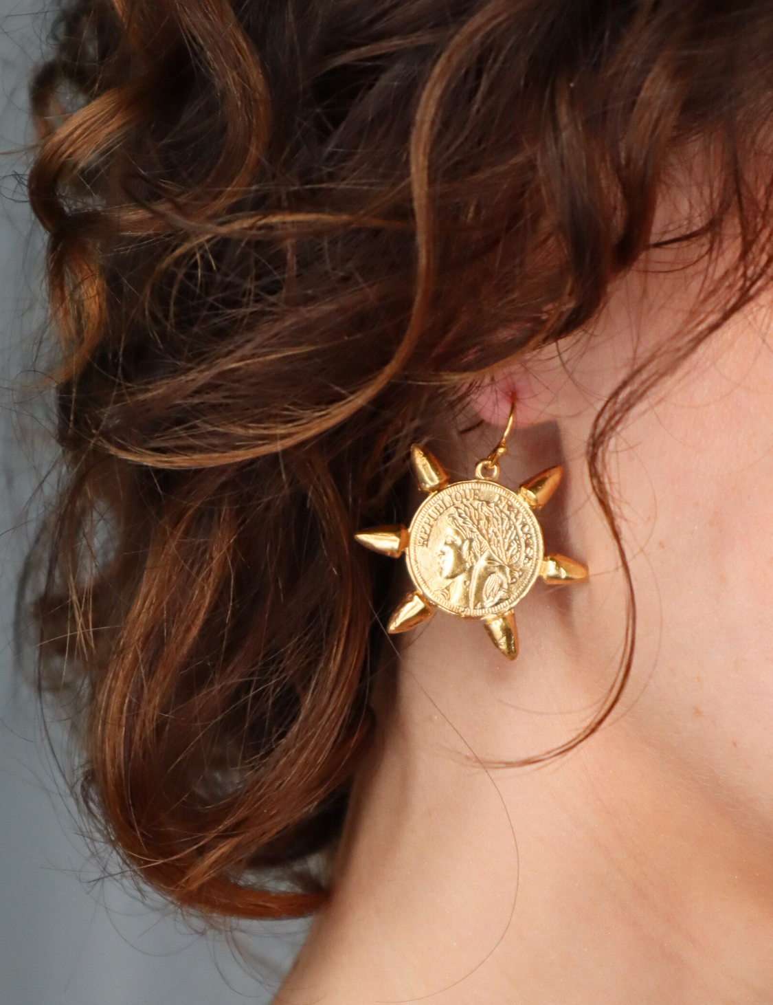Fate Studded Coin Earrings