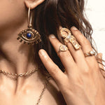 The Eye Lapis Lazuli Earrings sculptural Jewelry | The Bow Jewelry