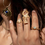 Ankh Moonstone Talisman Ring sculptural Rings | The Bow Jewelry