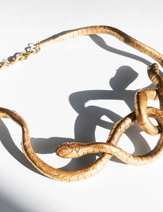 Close-up of Le Serpent Necklace | The Bow Jewelry