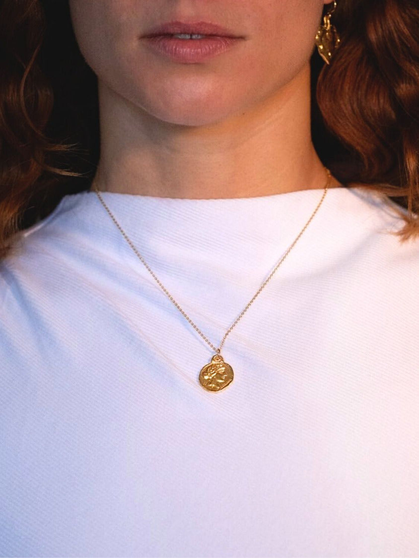 Goddess of Power Coin Pendant Necklace | The Bow Jewelry