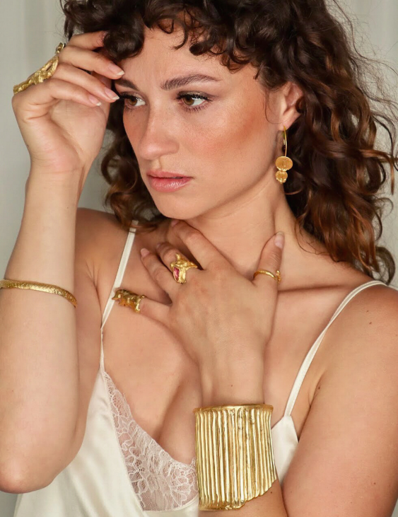 Broken Column Cuff sculptural Jewelry | The Bow Jewelry