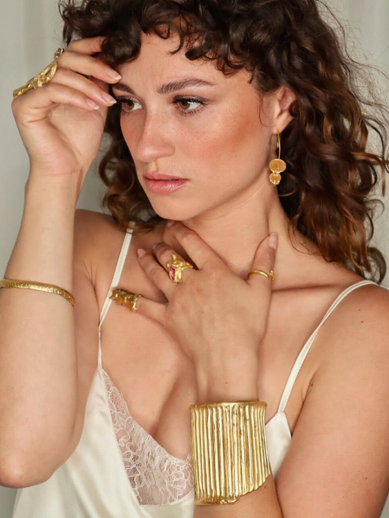 Broken Column Cuff sculptural Jewelry | The Bow Jewelry