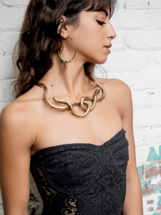 Le Serpent Necklace sculptural Jewelry | The Bow Jewelry