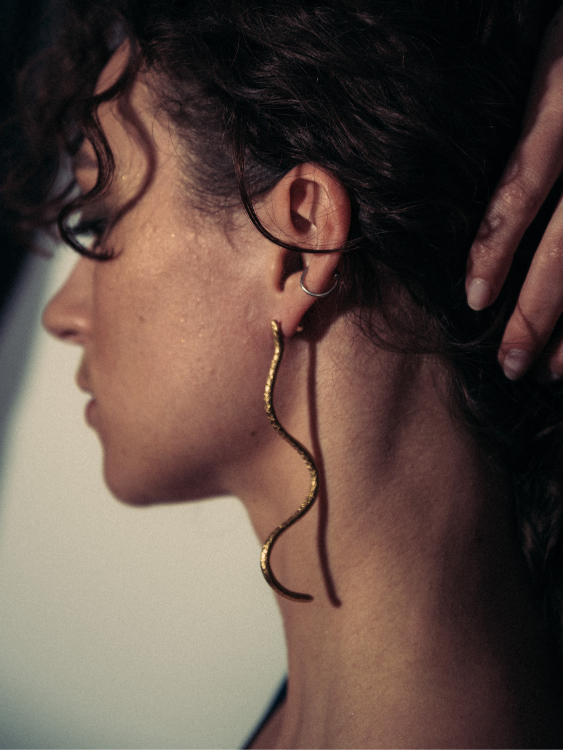 Temptress Serpent Earrings sculptural Jewelry | The Bow Jewelry