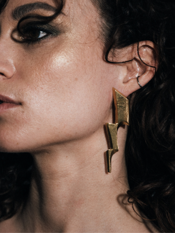 Daughter of Zeus Lightning Earrings sculptural Jewelry | The Bow Jewelry