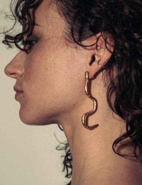 Venom Serpent Earrings sculptural Jewelry | The Bow Jewelry