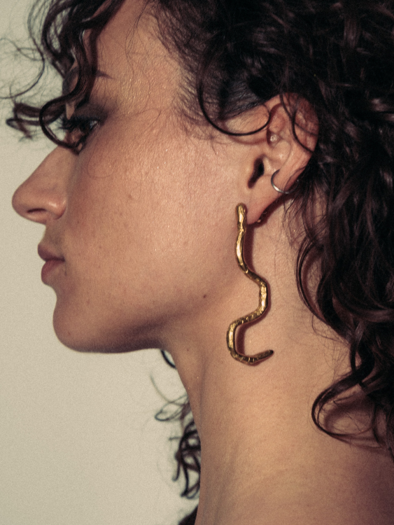 Venom Serpent Earrings sculptural Jewelry | The Bow Jewelry