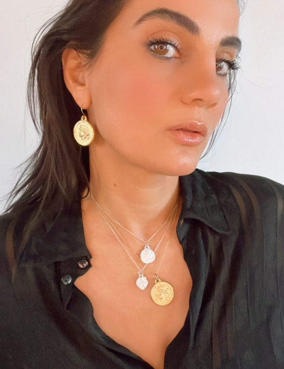 Athena Wisdom Coin Pendant Necklace sculptural Jewelry | The Bow Jewelry