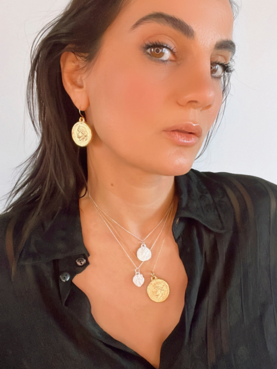 Athena Wisdom Coin Pendant Necklace sculptural Jewelry | The Bow Jewelry