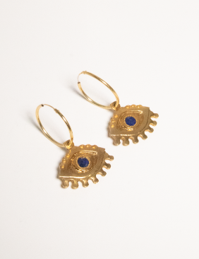 The Eye Lapis Lazuli Earrings sculptural Jewelry | The Bow Jewelry