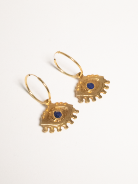 The Eye Lapis Lazuli Earrings sculptural Jewelry | The Bow Jewelry