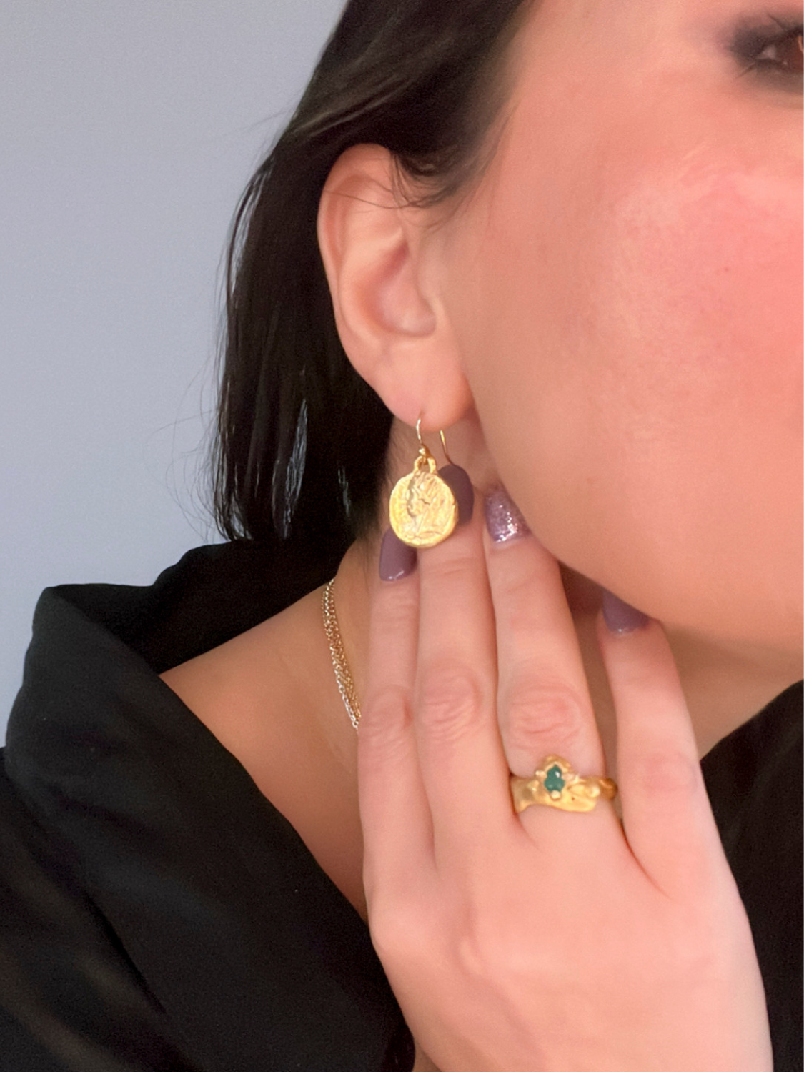 Goddess Tyche Empowering Earring sculptural Jewelry | The Bow Jewelry