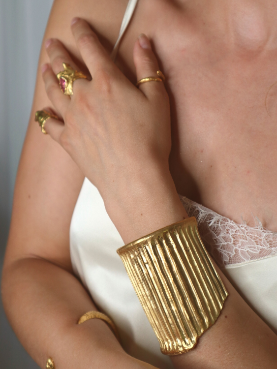 Broken Column Cuff sculptural Jewelry | The Bow Jewelry