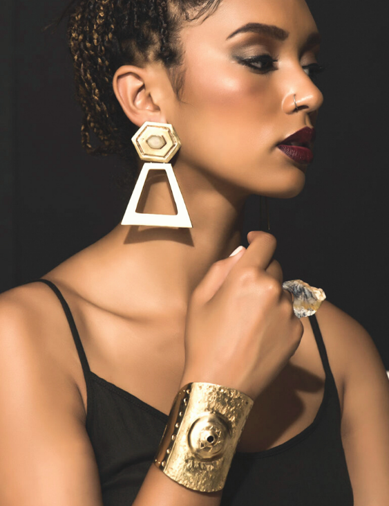 Hippolyta Aquamarine Earrings sculptural Jewelry | The Bow Jewelry